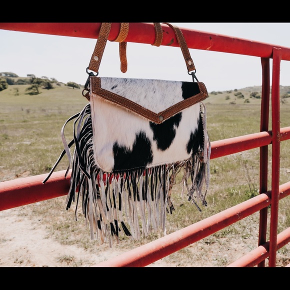 Genuine Leather and Cowhide Western Fashion Crossbody Purse - Picture 5 of 6